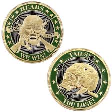 Amazon.com: Challenge Coin Heads We Win Tails You Lose Good Luck Coin… :  Toys & Games