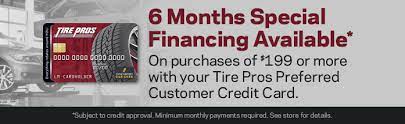 Credit first handles most tire credit cards where i come from no matter if firestone, bridgestone, hesselbein, gateway etc.tire stores who merchant tire provides a credit card that is designed to provide many promotions and rewards that can be used towards tire purchases as well as servicing. Big Discount Tire Pros Financing Get The Card For Your Car At Tire Pros