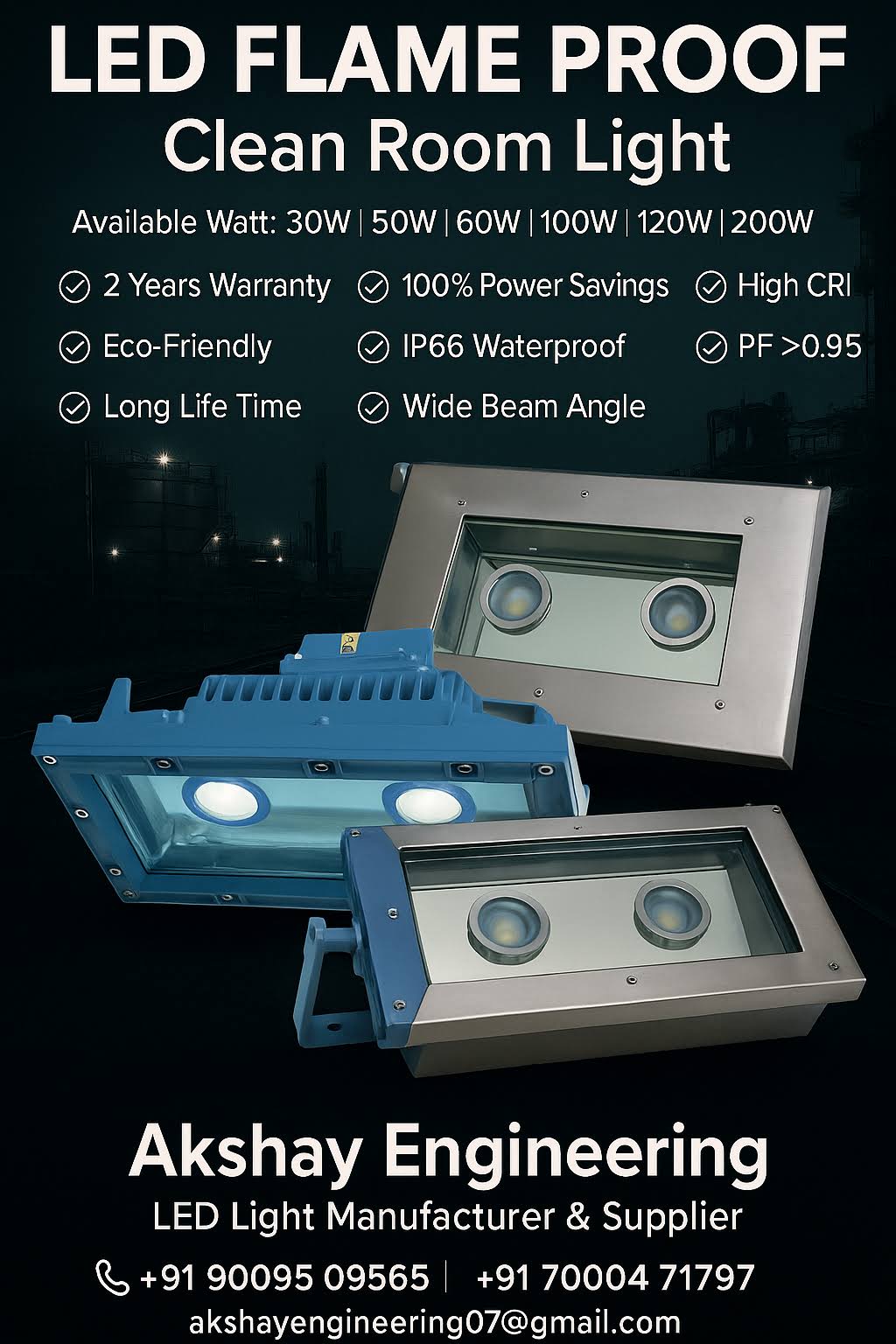 LED Flame Proof Clean Room Light - FLP industrial Light product image