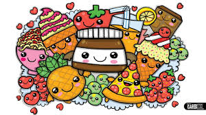 Colouring A Cute Nutella And Kawaii Food Cute Graffiti By Garbi Kw Dibujos Kawaii Fondos De Pantalla Bonitos Garabatos Kawaii