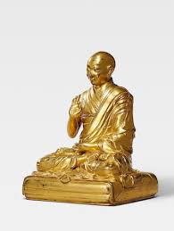 a gilt copper alloy figure of the first panchen lama lobzang chokyi gyeltsen qing dynasty 17th 18th century southeast asian arts 18th century qing dynasty