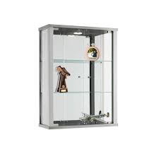 There are tons of glass window enclosures on the marketplace. Silver Wall Mounted Glass Display Cabinet With Lighting Displaysense