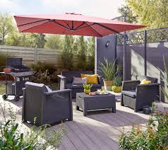 Salon Bas De Jardin Kansas Resine Injectee Gris Anthracite 4 Personnes Keter Agrement De Jardin Salon De Jardin Resine Et Parasol