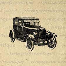 Printable Digital Antique Car Graphic Vintage Car Download Illustration Image Clip Art Printable Digital Graphic From Antique Artwo Illyustracii Art Illyustracii