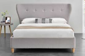 Kensington Fabric Winged Scandi Bed Frame Double King Size Upholstered Bed Frame Cheap Double Beds Fabric Upholstered Bed