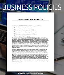 Business Policies By Business In A Box Business Management Business Planning Business Proposal