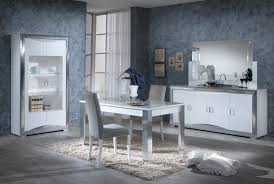 This package includes 4x high back chairs in grey faux leather. Dolcevita Silver And White High Gloss Extending Dining Table Modish Furnishing