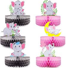Diaper cakes can also be easily made. Buy Mity Rain 6pcs Pink Elephant Honeycomb Centerpieces Baby Shower Decorations With Double Side Elephant Theme Girl Shower Decoration For Kids Birthday Party Supplies Little Peanut Cutouts Table Decor Online In Turkey B07rlyttc3
