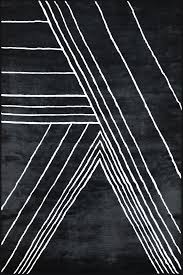 Black And White Geometric Pattern Rug Buy Black Hand Knotted Viscose Linear Geometric Rug By Birgit Israel Quick Ship Designer Rugs From Dering Geometric Pattern Rug Abstract Rug Black White Rug