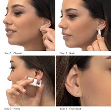 Ear Piercing Rose Daisy Crystal Baby Post Gold Plated Self Piercer