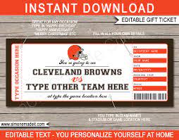 Cleveland Browns Gift Vouchers Cleveland Browns Cleveland Browns Gifts Gift Vouchers