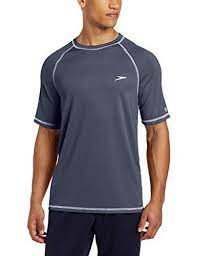 Speedo Men S Easy Short Sleeve Swim Tee Granite Large Exercise With Joy Mens Swim Shirts Swim Shirts Swim Tees