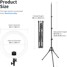 An inch is a unit of length equal to exactly 2.54 centimeters. App Touch Screen Control Dimmable 3200 5600k Cri98 Neewer 16 Inch Led Ring Light Works With Alexa Light Stand Include For Makeup Tiktok Youtube Video Recording Vlogs Live Streaming Zoom Lighting Camera Photo Electronics Sailingschool Pl
