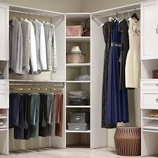 Closetmaid Style 25 In W White Corner Wood Closet Tower 1711 The Home Depot Closet Layout Bedroom Closet Design Corner Closet Shelves