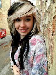 It's plain bleach blonde, and straight, and i have a sidepart. Pin By Alexandra Hunt On Hair Black Hair With Blonde Highlights Hair Styles Emo Hair