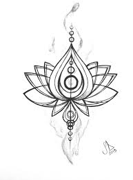 Traditional indian style, ornamental floral elements for henna tattoo, stickers, mehndi and yoga design, cards and prints. Drawing Lotus Flower Tattoo Line Drawing