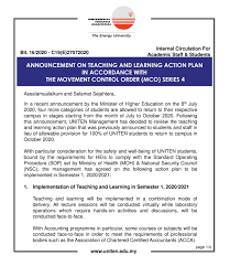 We will not perform the mco swap on. Announcement On Teaching And Learning Action Plan In Accordance With The Movement Control Order Mco Series 4 Src Uniten