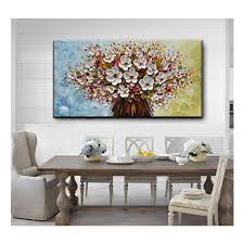 White walls not only open up a space, but they also feel bright and provide a clean backdrop against which art and decor can take center stage. Oil Painting Wall Art Hand Painted White Flower Wall Decor Cp Canvas Painting Online