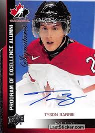 As a tyson barrie fan i was happy for him, as an av's fan i wasn't so happy with those 1st period goals or the vicious boarding of ej by his. Card 221s Tyson Barrie Upper Deck Team Canada Hockey Laststicker Com