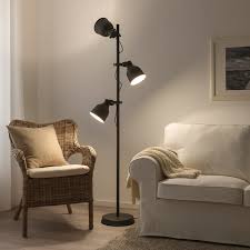Hektar Floor Lamp W 3 Spots And Led Bulbs Dark Gray Ikea In 2020 Floor Lamp Floor Lamp Grey Oversized Floor Lamp