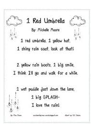 1 Red Umbrella Teacherspayteachers Com Poetry For Kids Preschool Poems Kindergarten Poems