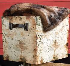 Birch Bark Folding Storage Bin Black Forest Decor Forest Decor Storage Bin