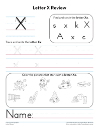 beginning letter x worksheet primarylearning org