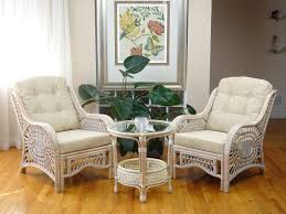 Malibu Set Of 2 Natural Eco Rattan Wicker Chairs With Cream Cushions And Round Coffee Table Handma Living Room Table Sets Furniture Cream Living Room Furniture