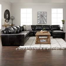 The Handsome Landmark Grey Leather Living Room Sectional Is Distinguished By Its Comforta Living Room Sectional Black Sectional Living Room Couches Living Room
