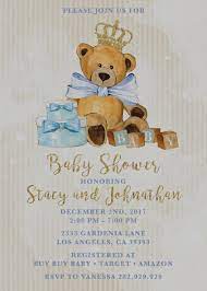 Royal Teddy Bear Baby Shower Invitations Teddy Bear Baby Shower Invitations Baby Bear Baby Shower Teddy Bear Baby Shower