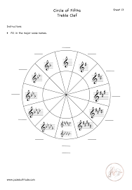 Circle Of Fifths Worksheet Treble Clef Major Scales Music Theory In 2020 Circle Of Fifths Music Theory Worksheets Printable Music Theory Worksheets