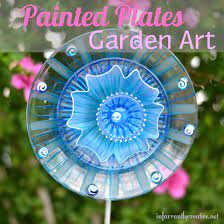 How To Make Stunning Painted Plate Garden Art Infarrantly Creative Garden Art Glass Garden Art Glass Plate Flowers