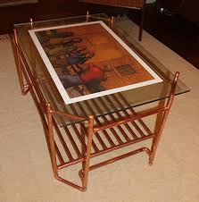Illinois custom copper offers you a broad range of services, from standing seam metal roofs, copper gutters, copper bay windows, flashings, custom work, custom fabrication. Paul Segedin Work Detail Glass And Copper Cocktail Table