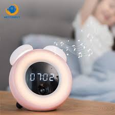 modern led digital alarm clock human body induction clocks with luminous snooze function watch cute chargeable kids alarm clock clock for kids cute alarm clock
