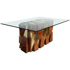 Paul Evans Faceted Cityscape Brass And Wood Dining Table Wood Dining Table Dining Table Modern Dining Room Tables