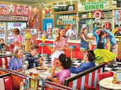 1000 Piece Puzzle for Adults - American Diner – White Mountain Puzzles