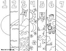 The pages have short phrases describing the days of creation. Creation Coloring Pages Religious Doodles