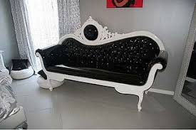 4135 Paris Hilton Baroque Chaise Tufted With Crystals By Diva Rocker Glam 310 652 8711 Via Flickr Furniture Black And White Decor Chaise