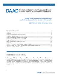 Eine einstellungserklärung des arbeitgebers oder eine arbeitsbescheinigung Daad Convocatoria Epos 2016 Prueba Evaluacion Educacion Mas Alta