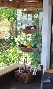 3 Tier Hanging Basket In Rattan Nito Brown Decor Home Decor Kitchen Hanging Fruit Baskets