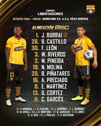Detailed info on squad, results, tables, goals scored, goals conceded, clean sheets, btts, over 2.5, and more. Barcelona S C On Twitter Startingxi Bscvsvelez Libertadores Round Of 16 Second Leg Let S Go Team