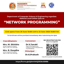 National Level Online Quiz On Network Programming In 2020 Computer Science Engineering Online Quiz Computer Science