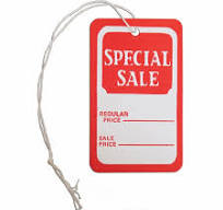 Tag "special sale" regular price/sale price - red/white with ...