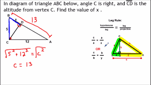 Solve right triangle knowing a = 31.5, b = 29.7 b = 58.5 deg find angle b, sides c and a. Leg Rule For Right Triangles Youtube