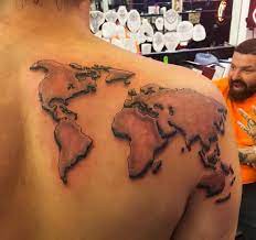 The temporary tattoo world map could be. 230 Cool World Map Tattoos Designs 2021 Geography Continent