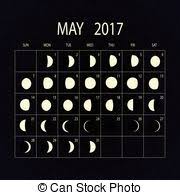 Moon Phases Calendar For 2017 August Vector Illustration