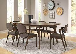Table & 6 chairs, walnut/smoke white. Coaster Malone Mid Century 7 Piece Dining Room Set In Dark Walnut By Dining Rooms Outlet