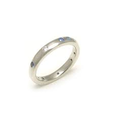Random Balance Ring Suzanne Crudden Custom Jewellery Flush Set Diamond Sapphire Wedding Band Custom Wedding Rings