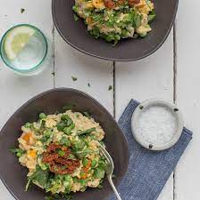 Pumpkin Pea And Spinach Risotto With Sundried Tomato Pesto Recipe Spinach Risotto Sundried Tomato Pesto Tomato Pesto