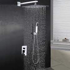 Body showers spray water on your body through a side shower panel. Boharers Bathroom 10 Rainfall Shower Head Hand Spray Wall Mount Multi Function Rain Mixer Shower Combo Polished Chrome Silver Bf Buy Online At Best Price In Uae Amazon Ae